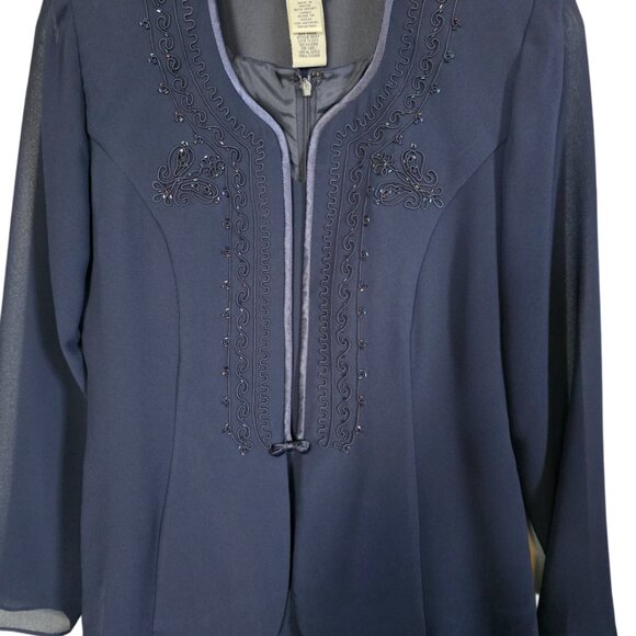 EUC Beautiful R & M Richards Navy Formal/Mother of the Bride Dress (2 piece) - Picture 2 of 12